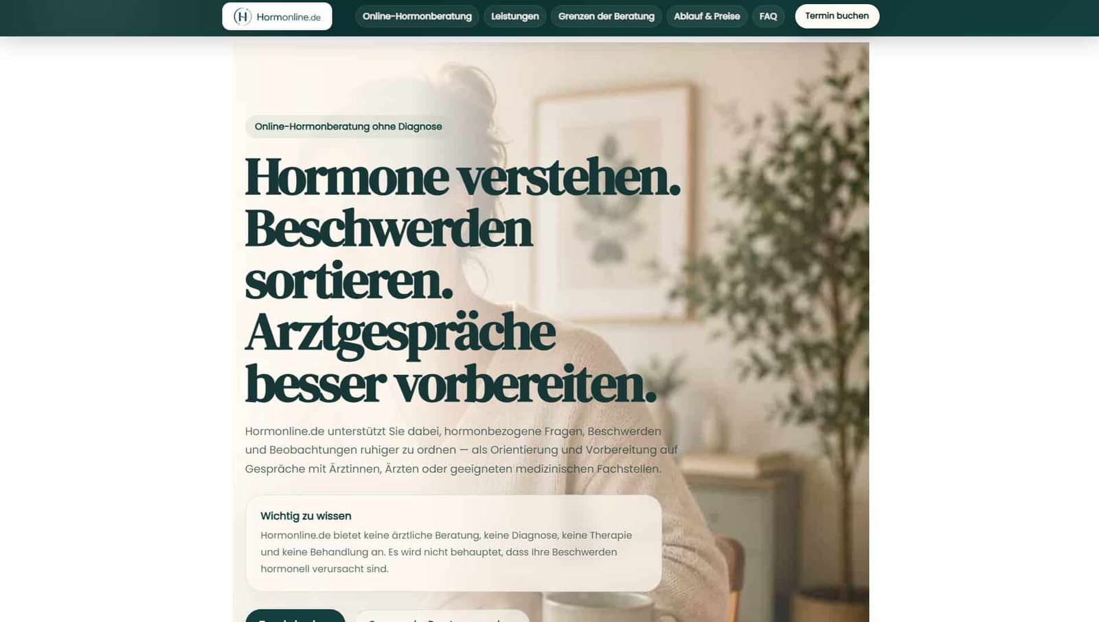 Screenshot der Website Hormonline.de