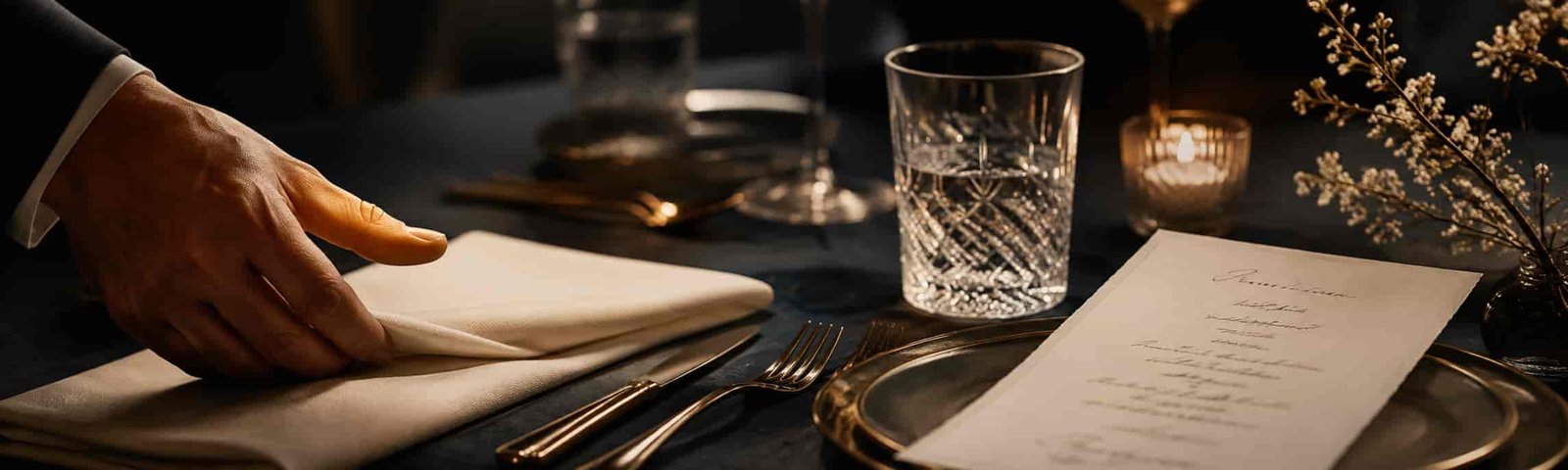 Architektonisch elegantes Fine-Dining-Restaurant mit warmem Licht und hochwertigen Materialien.